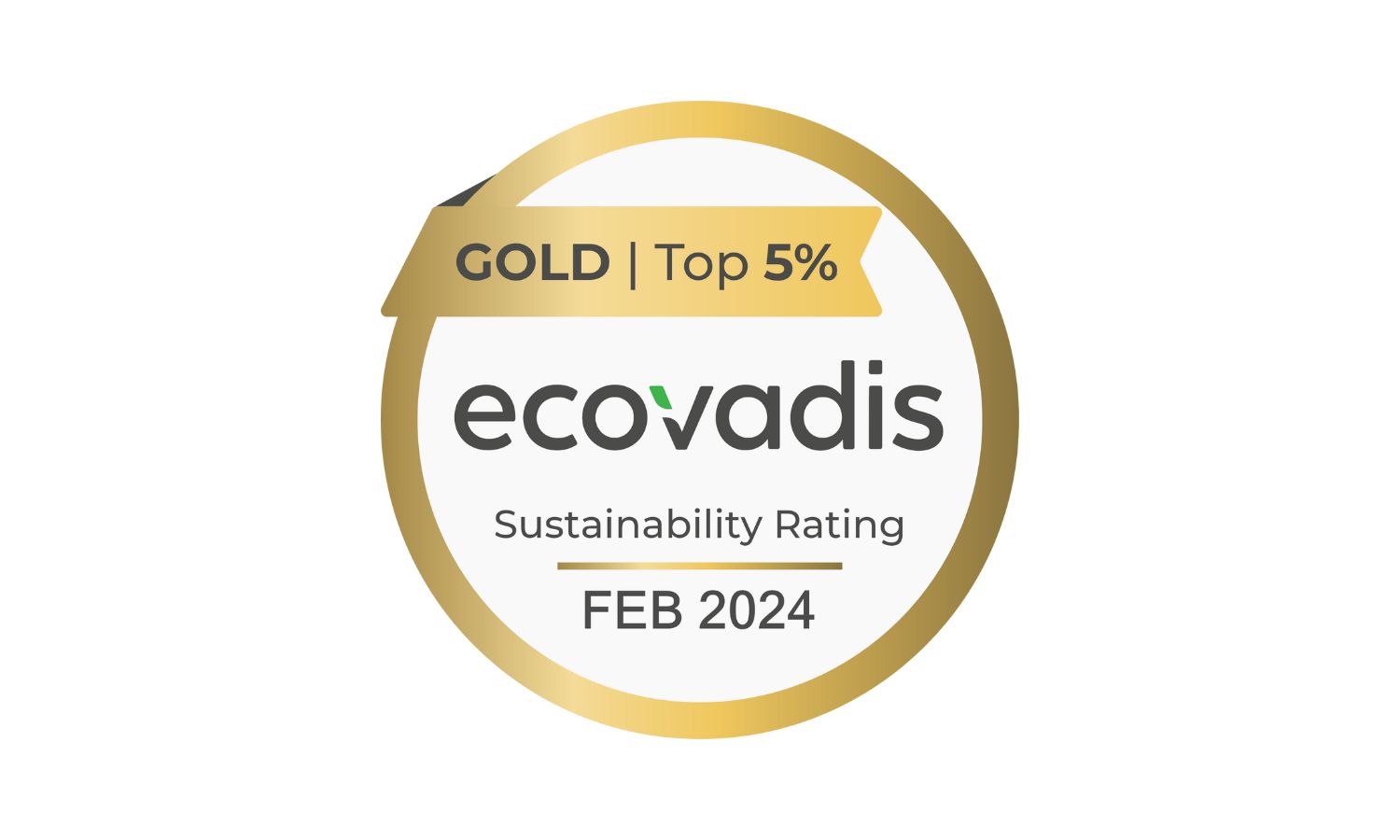 Ecovadis Gold Sustainability Rating  Feb 2024
