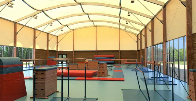 Couverture d'une salle de gymnastique